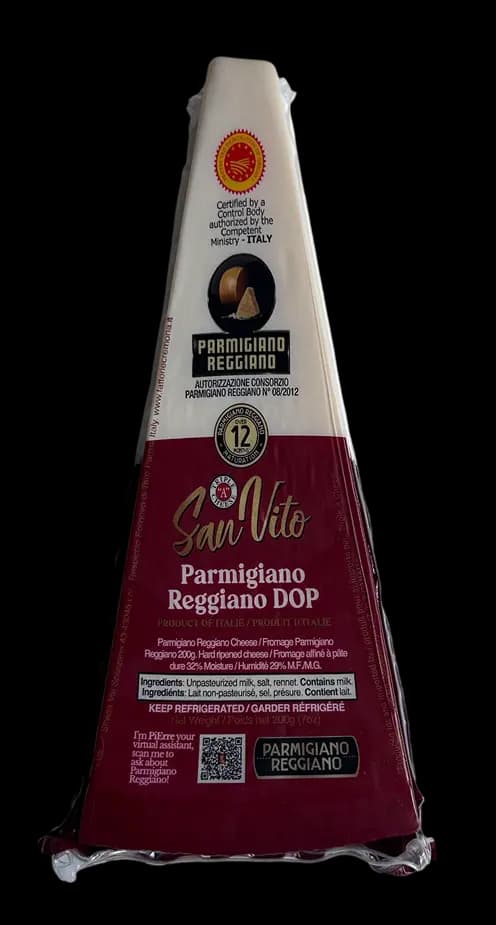 Wedge of Parmigiano Reggiano cheese