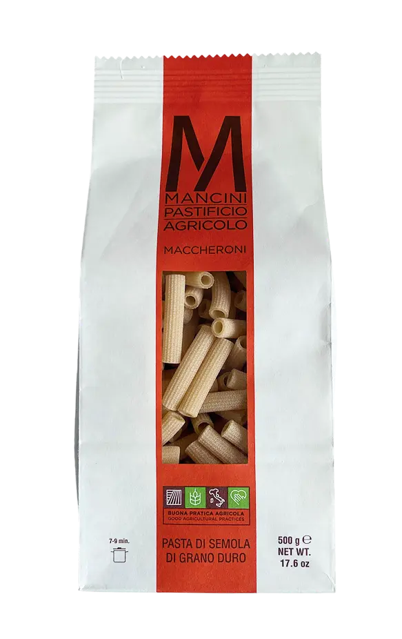 Bag of maccheroni pasta